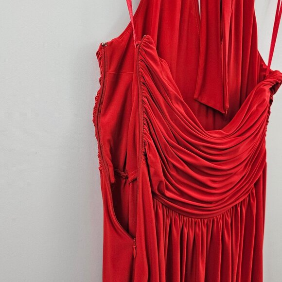 Jones New York Red Halter Dress Size 14 Cocktail Party Monroe Christmas Holiday - Picture 6 of 10